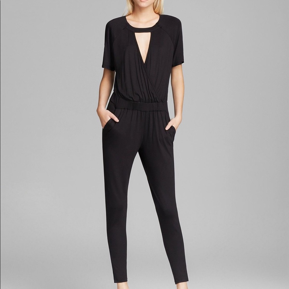 Trina Turk black wrap keyhole Manhattan jumpsuit M